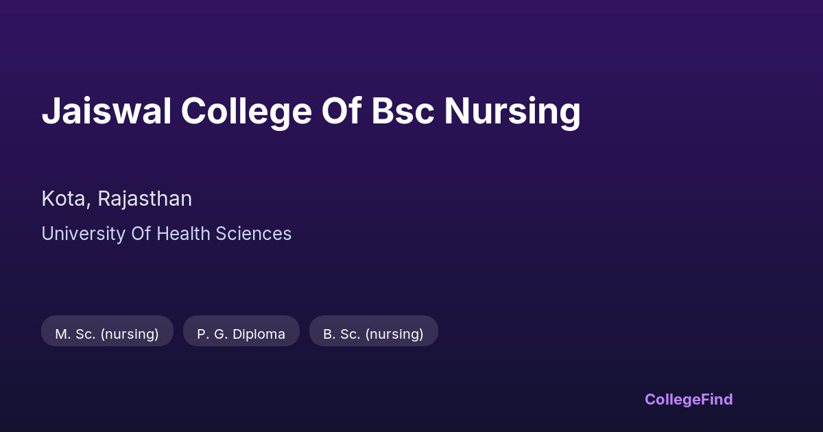jaiswal college of bsc nursing