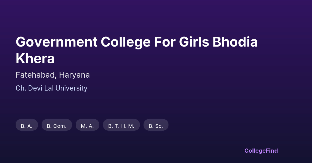 government college for girls bhodia khera