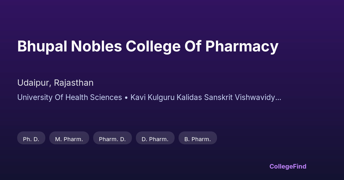 bhupal nobles college of pharmacy