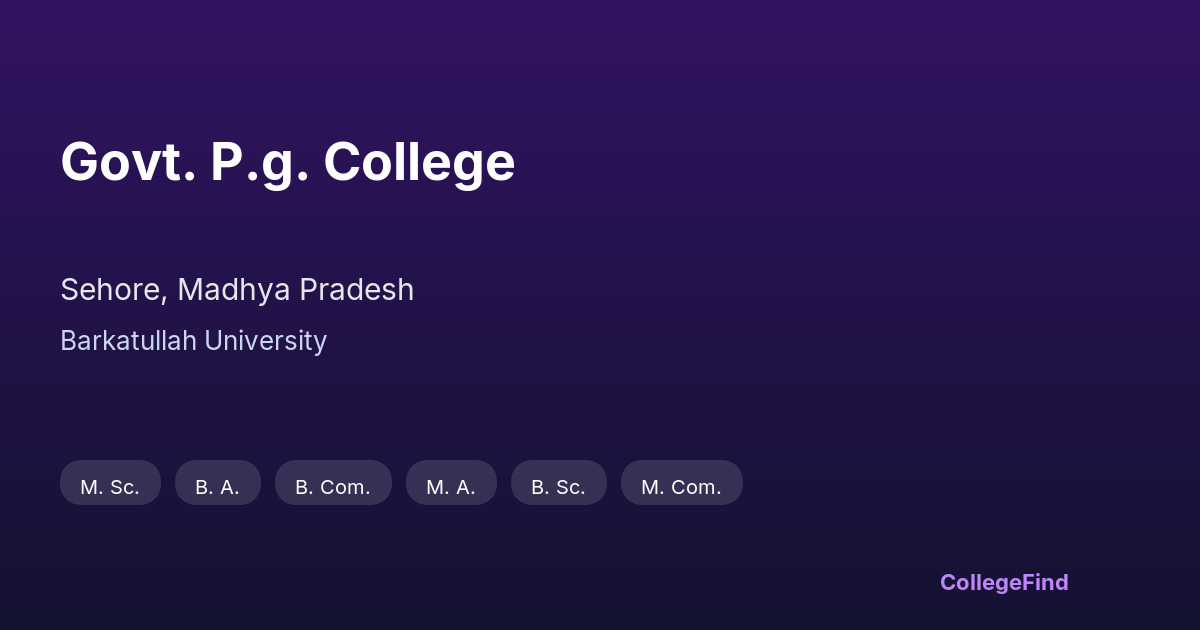 govt. p.g. college