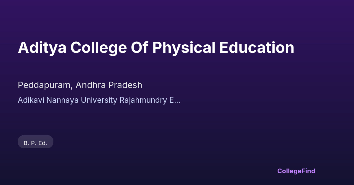 aditya college of physical education