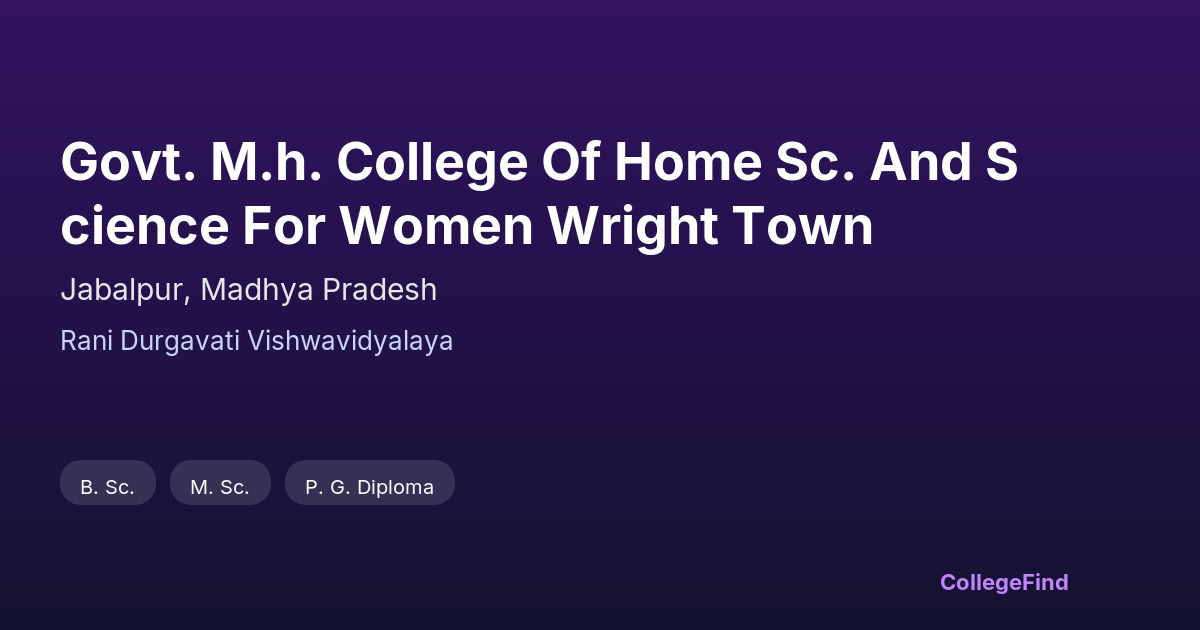 govt. m.h. college of home sc. and science for women wright town
