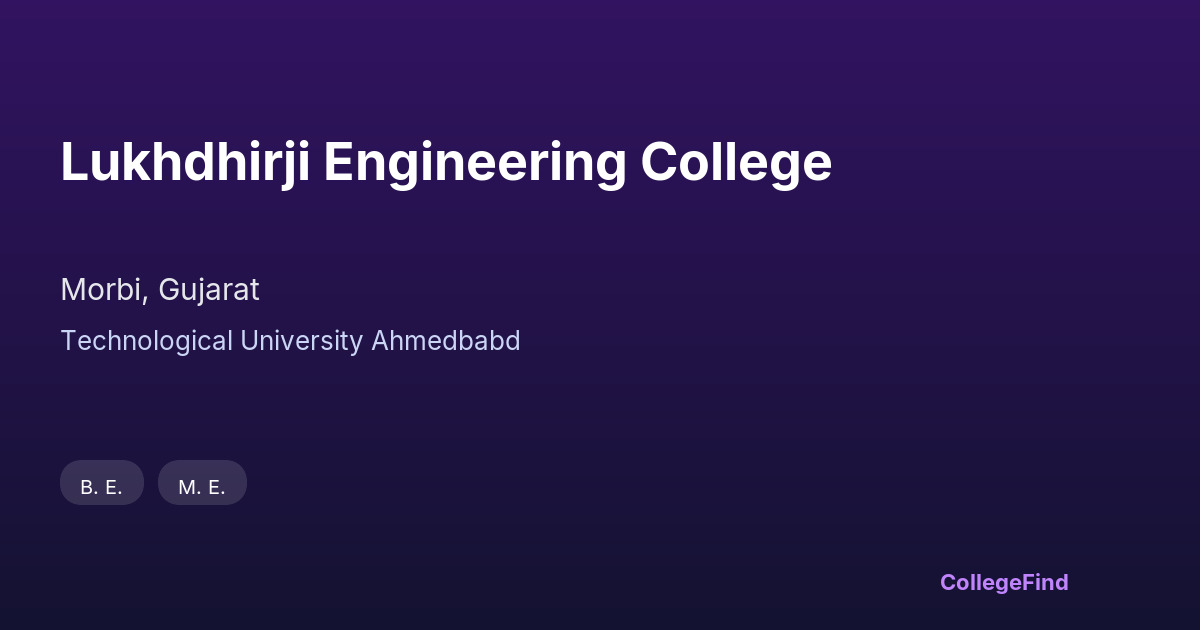 lukhdhirji engineering college