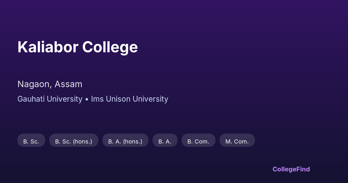 kaliabor college