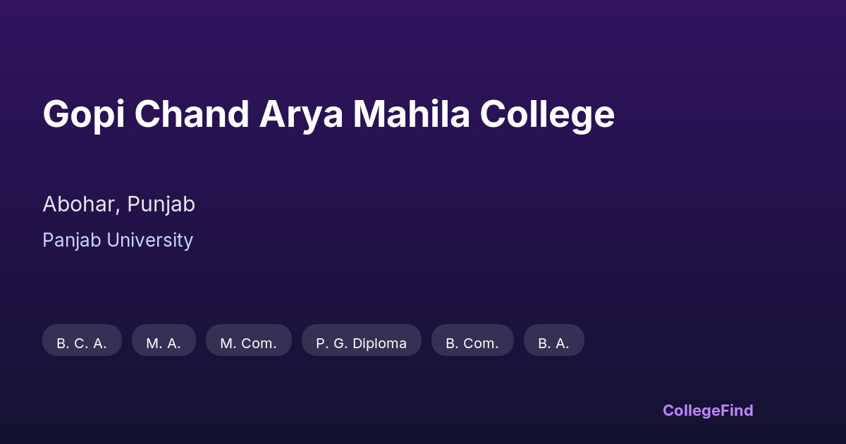 gopi chand arya mahila college