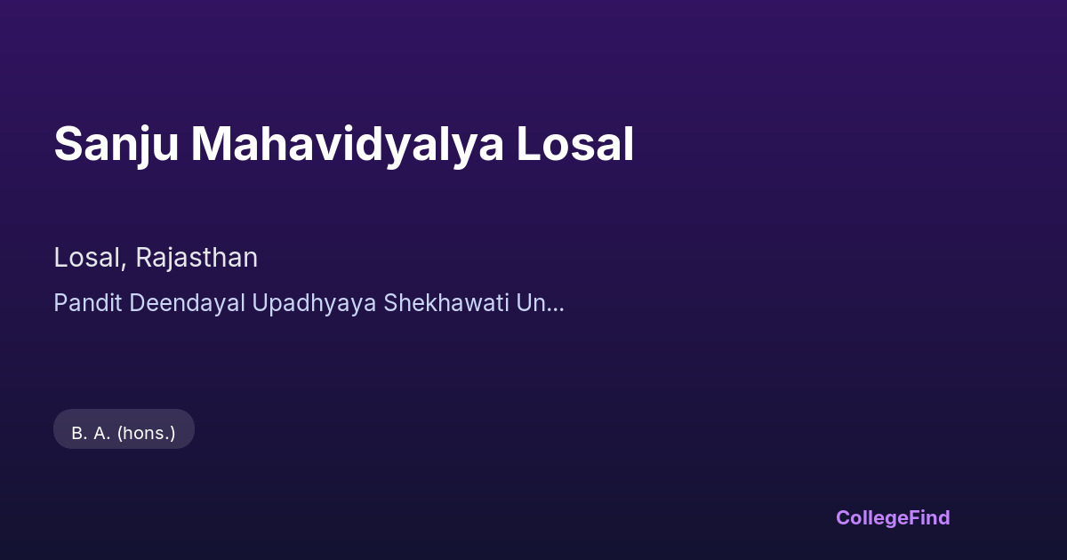sanju mahavidyalya losal