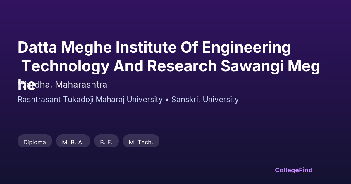 datta meghe institute of engineering technology and research sawangi meghe