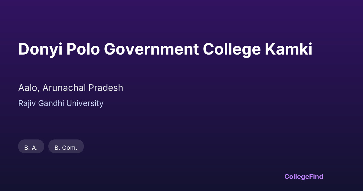 donyi polo government college kamki