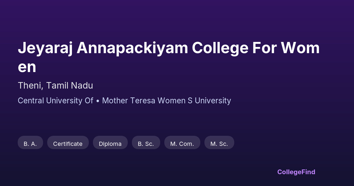 jeyaraj annapackiyam college for women