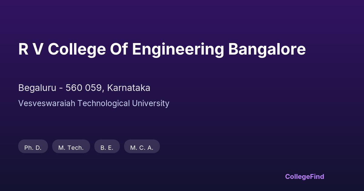 r v college of engineering bangalore