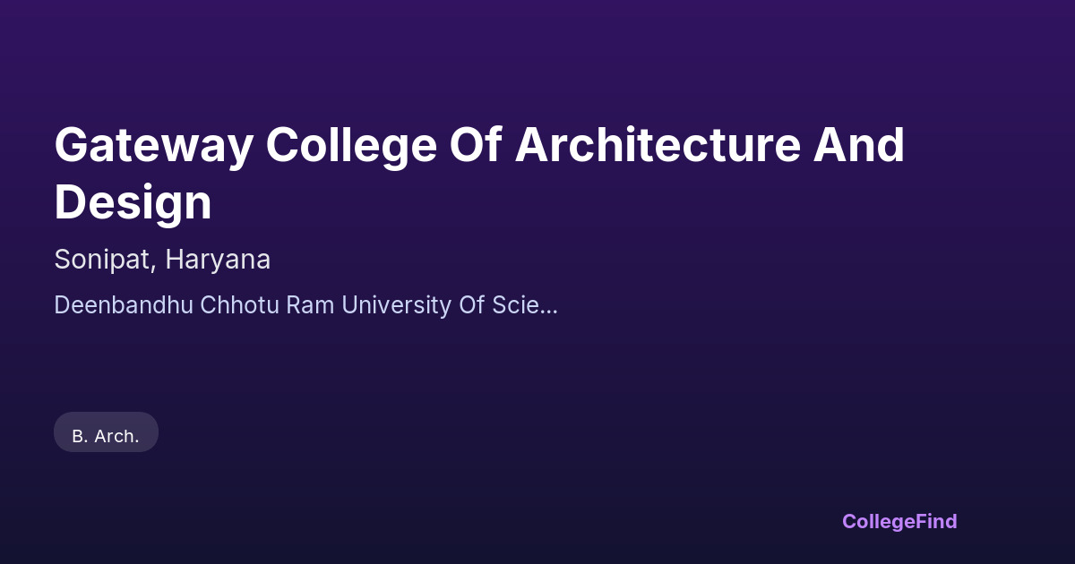 gateway college of architecture and design