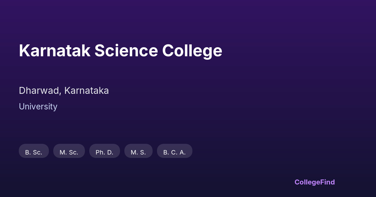 karnatak science college