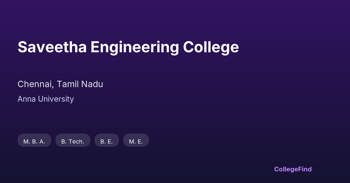 saveetha engineering college
