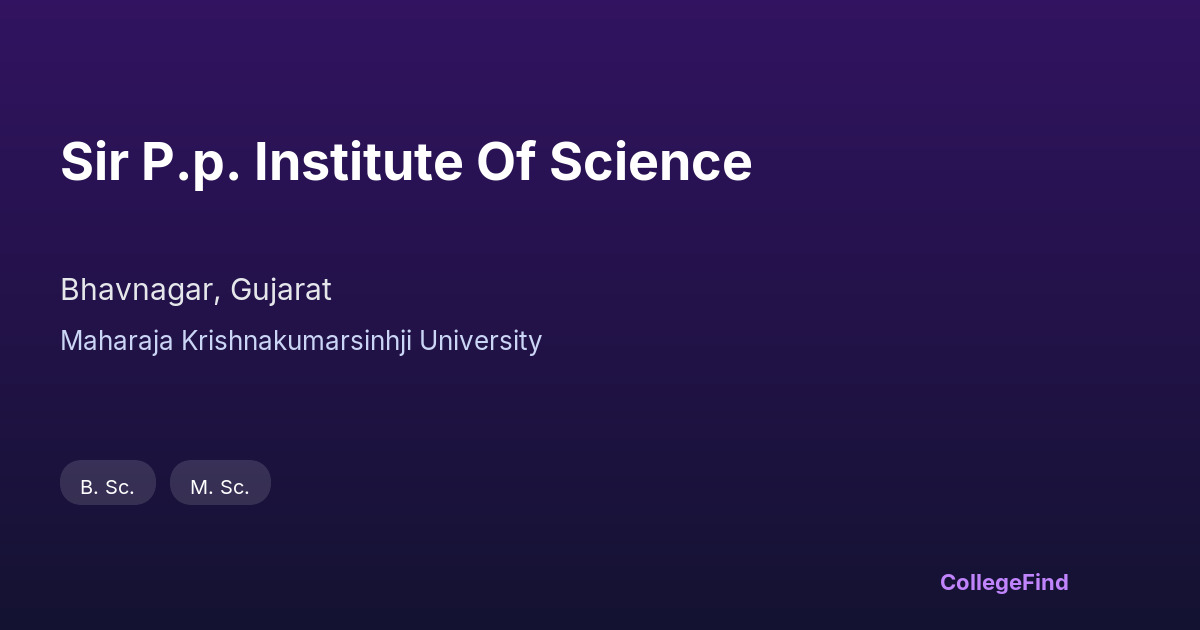 sir p.p. institute of science
