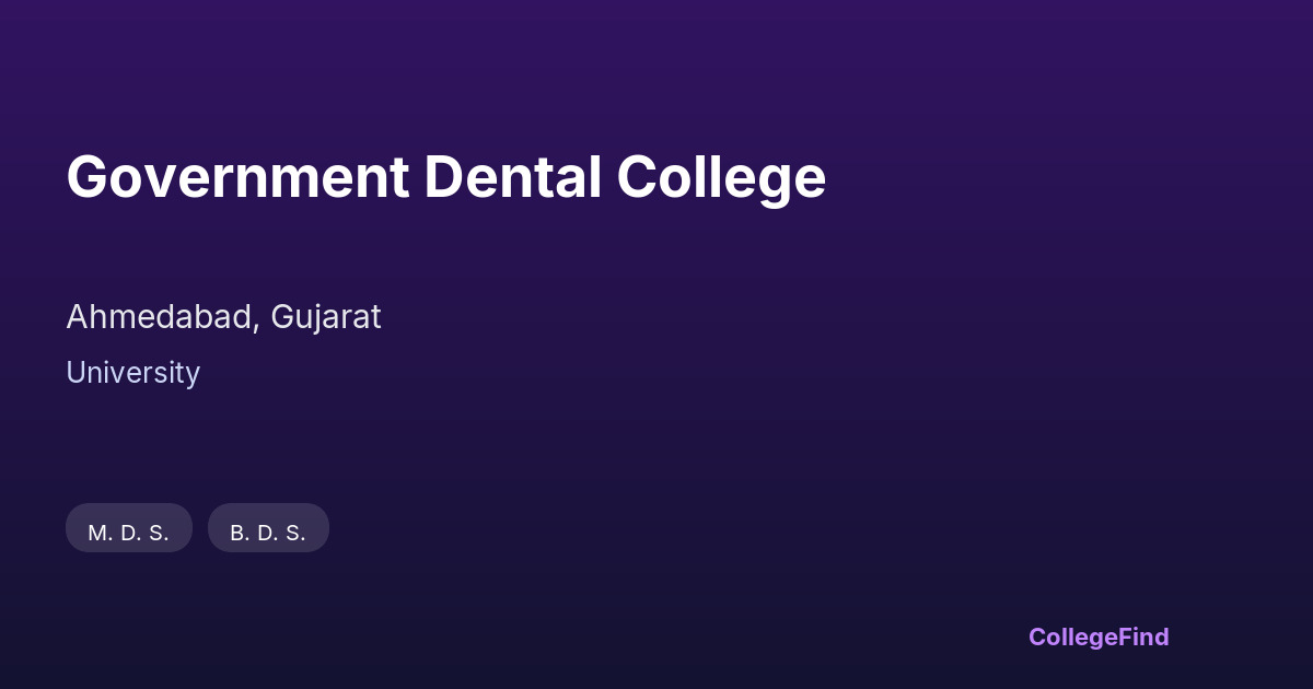 government dental college