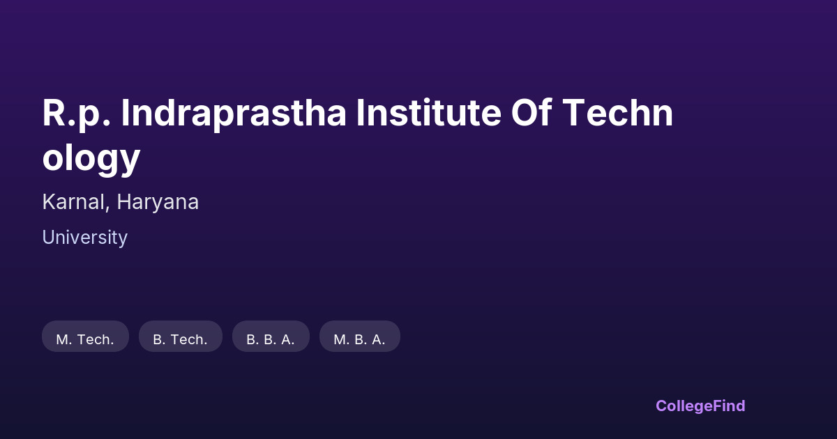 r.p. indraprastha institute of technology