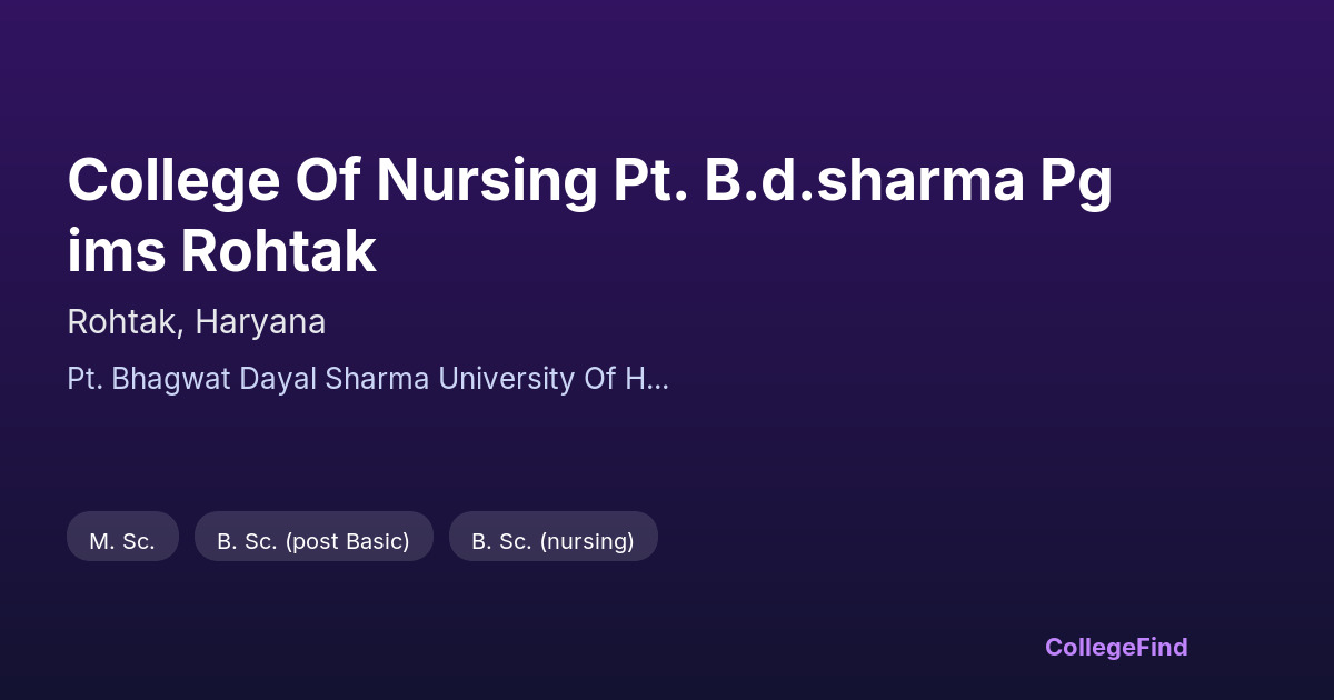 college of nursing pt. b.d.sharma pgims rohtak