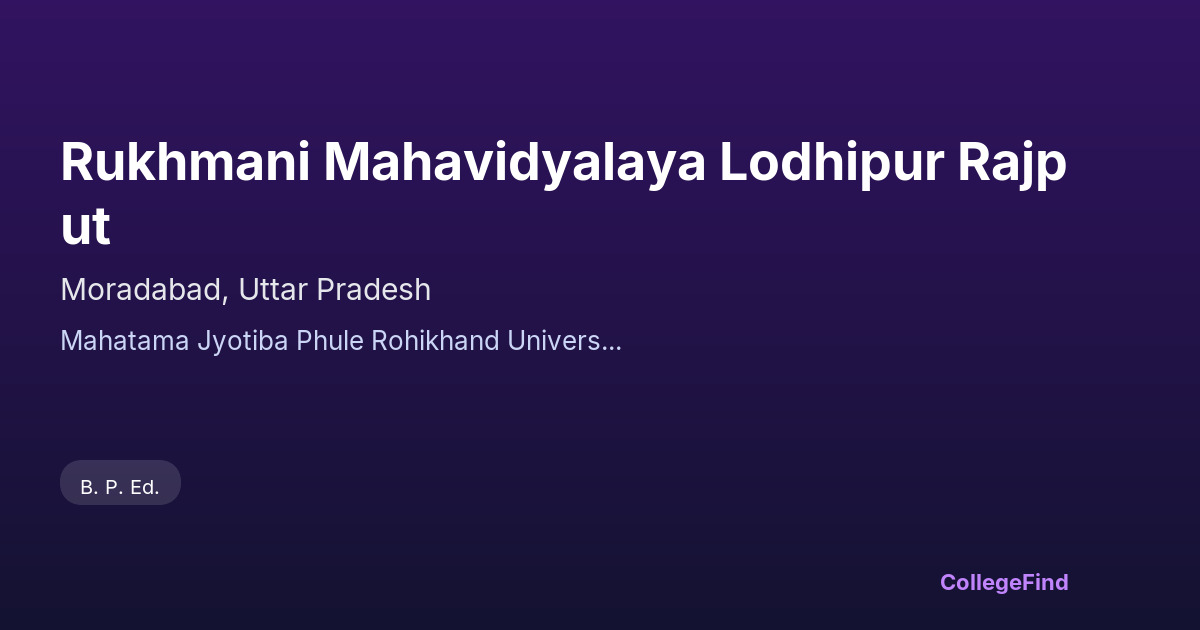 rukhmani mahavidyalaya lodhipur rajput