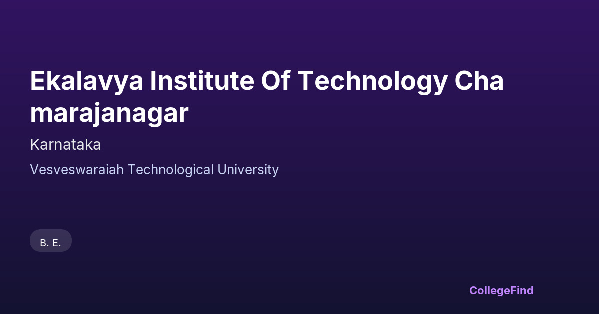 ekalavya institute of technology chamarajanagar