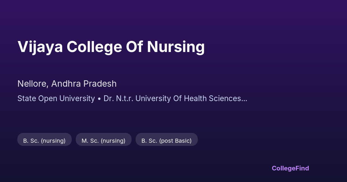 vijaya college of nursing