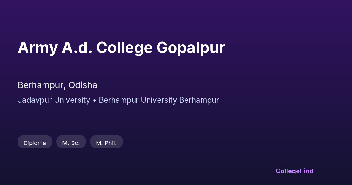 army a.d. college gopalpur