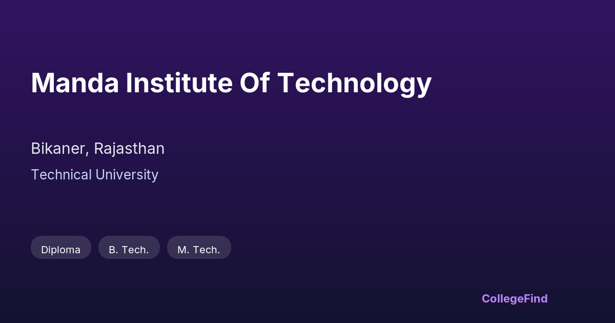 manda institute of technology