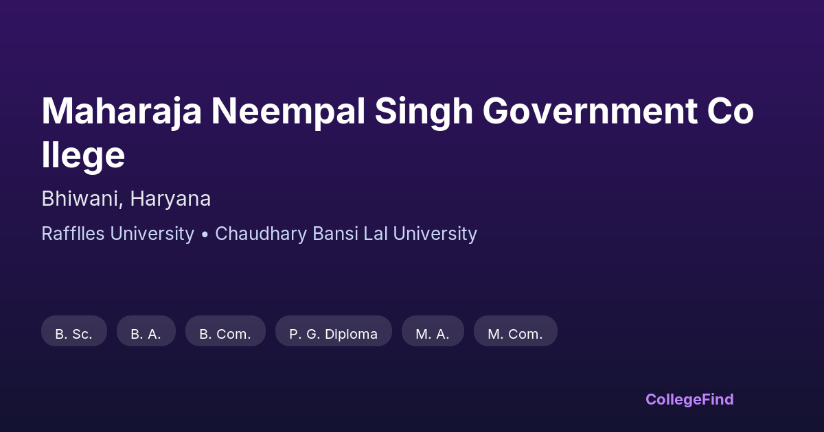 maharaja neempal singh government college