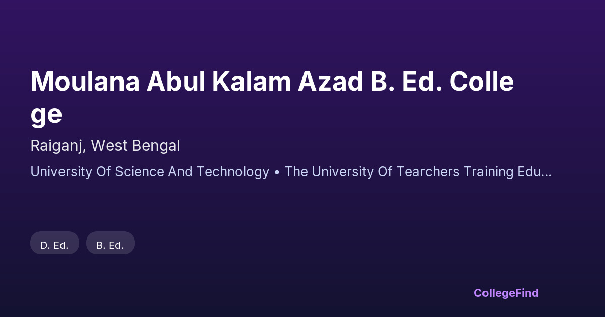 moulana abul kalam azad b. ed. college