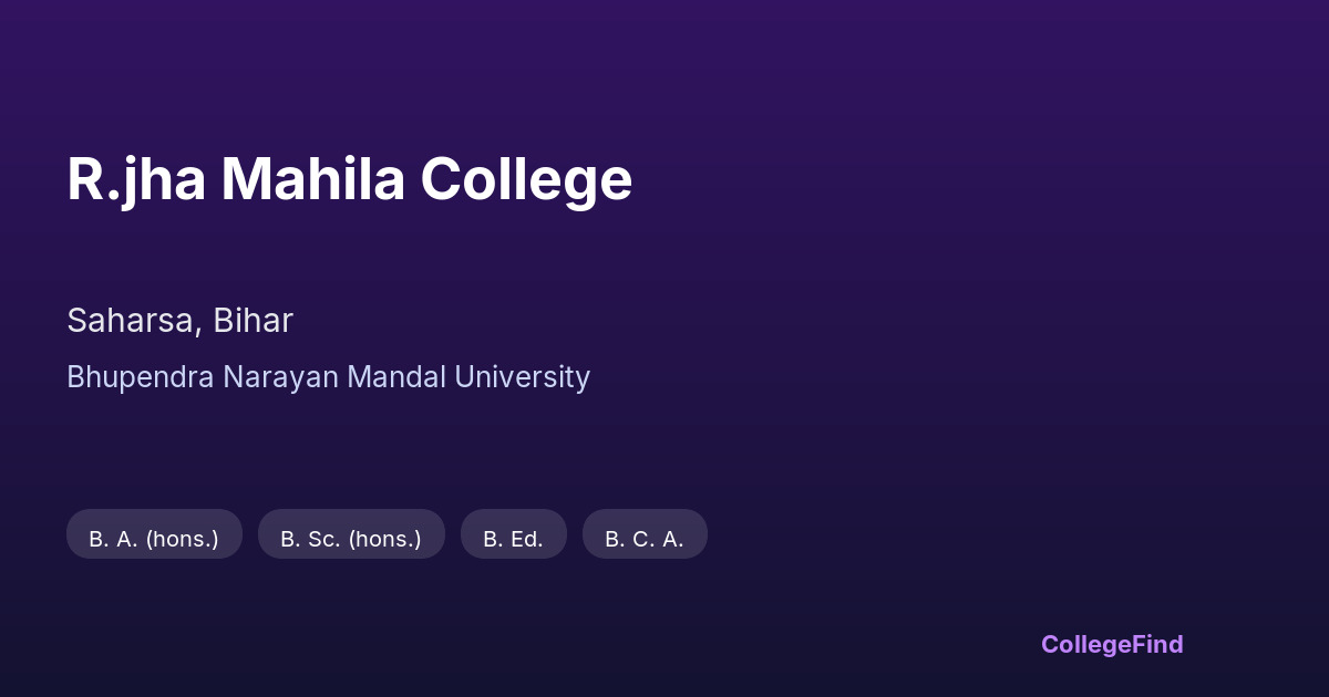 r.jha mahila college