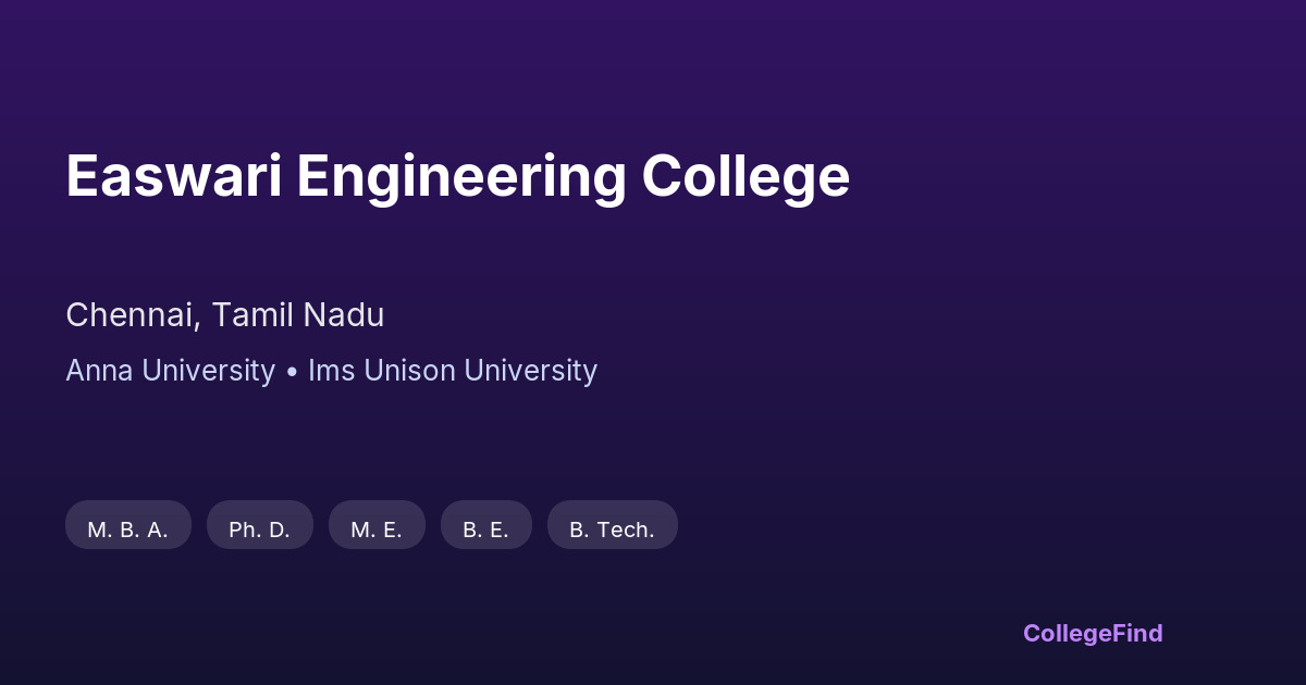 easwari engineering college