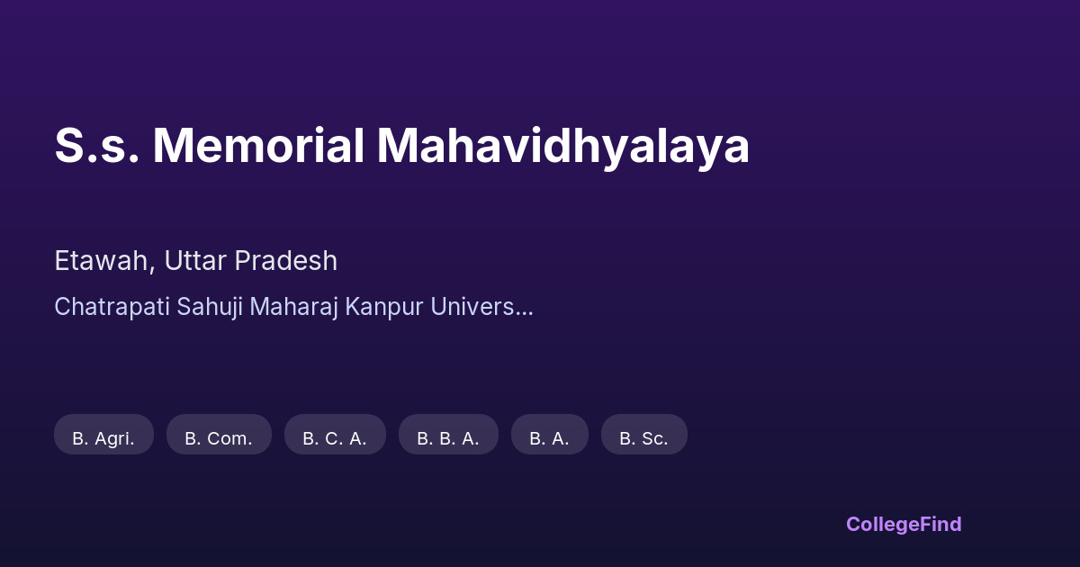 s.s. memorial mahavidhyalaya