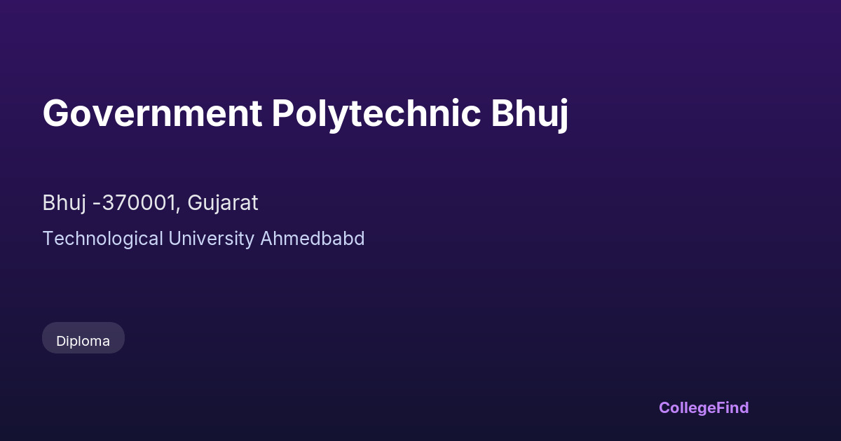 government polytechnic bhuj