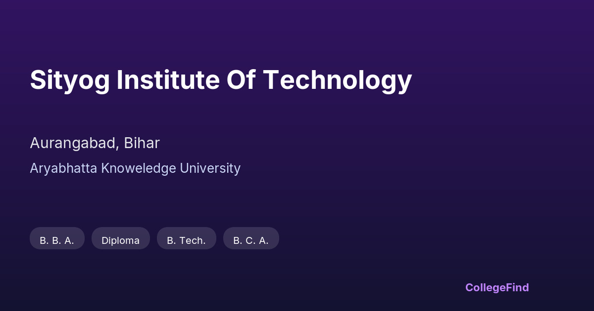 sityog institute of technology