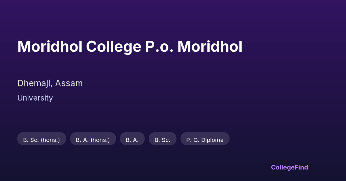 moridhol college p.o. moridhol