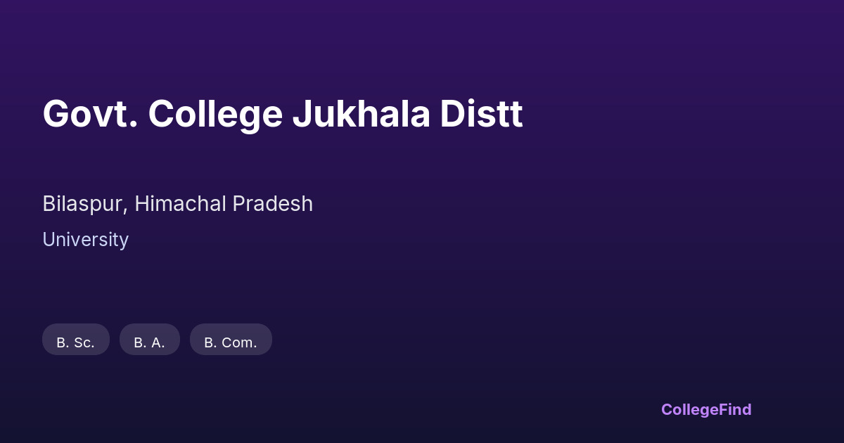 govt. college jukhala distt