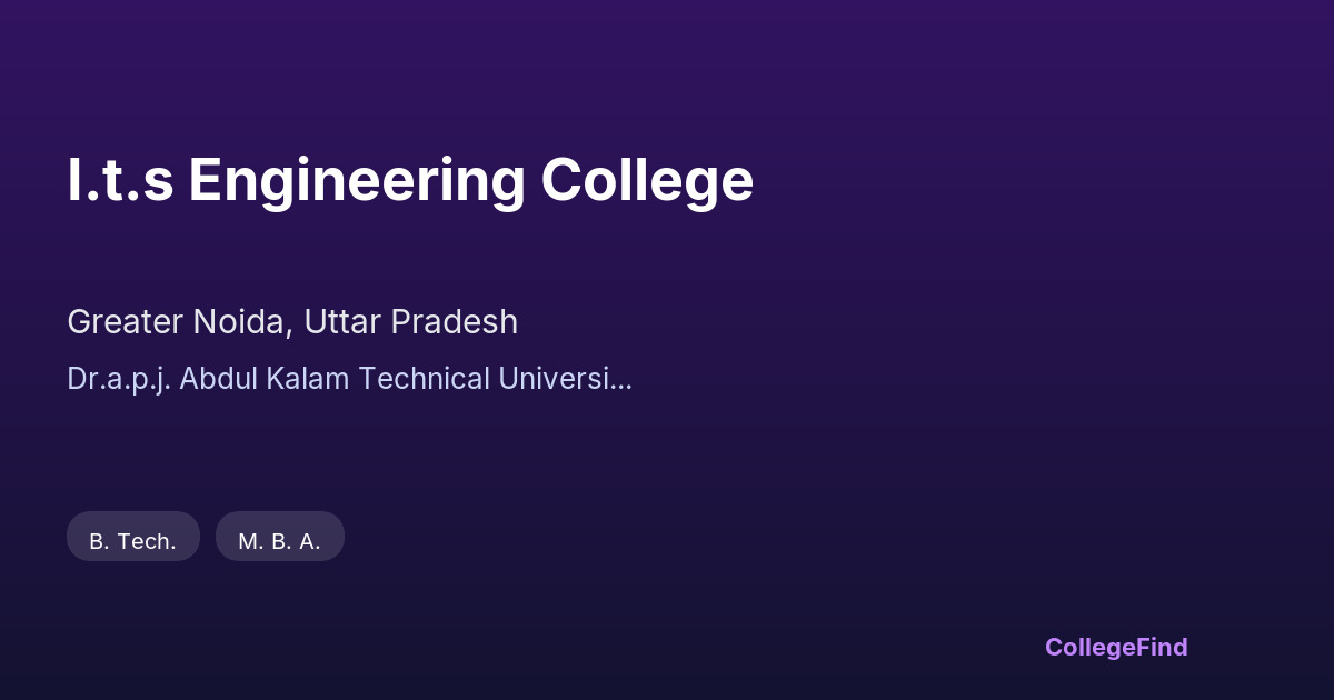 i.t.s engineering college