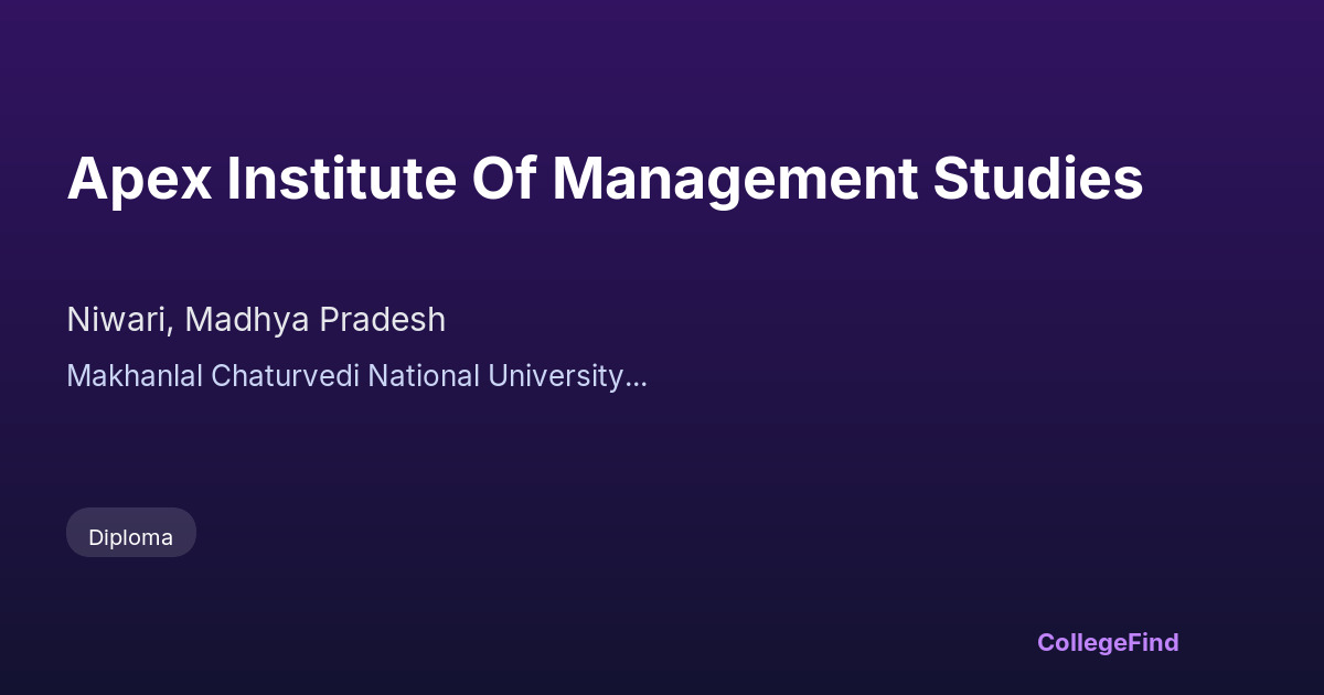 apex institute of management studies