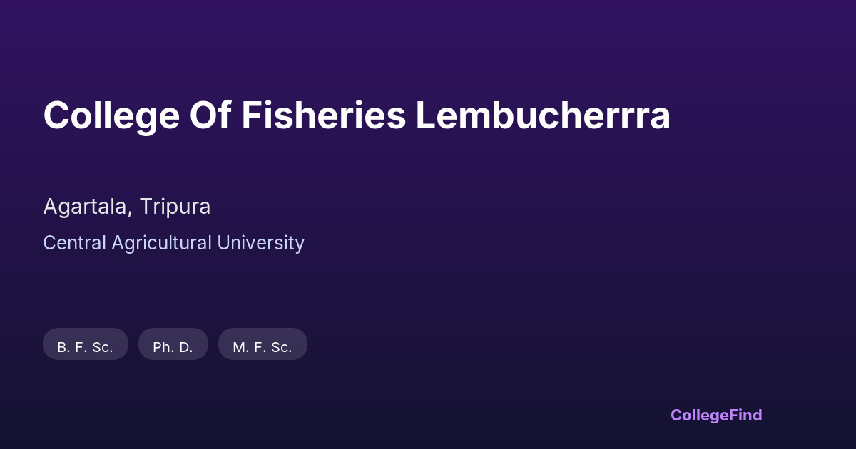 college of fisheries lembucherrra