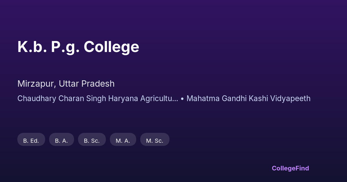 k.b. p.g. college