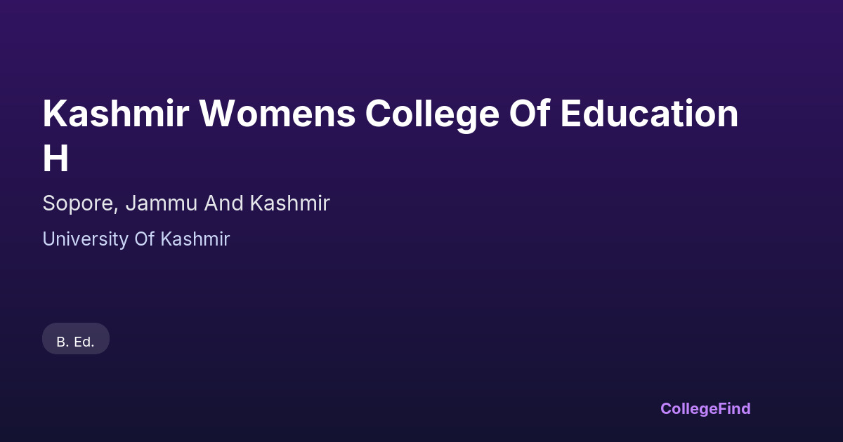 kashmir womens college of education h