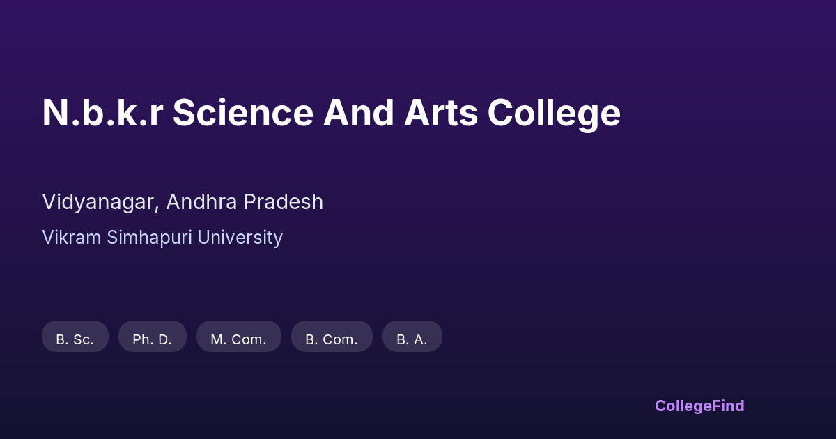 n.b.k.r science and arts college
