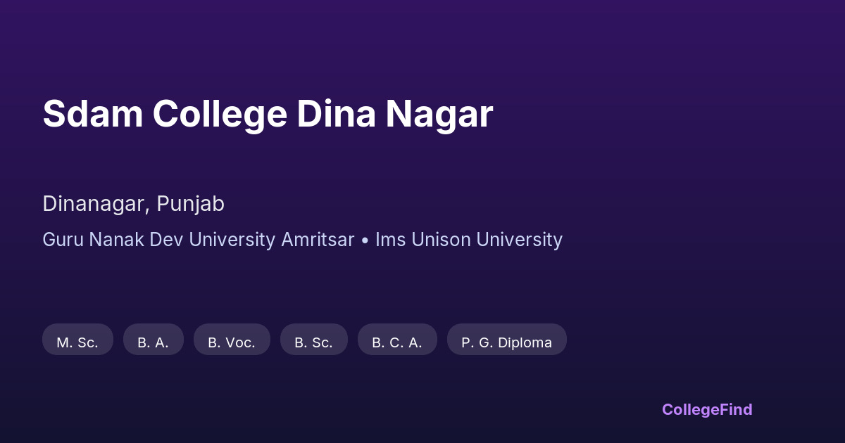 sdam college dina nagar
