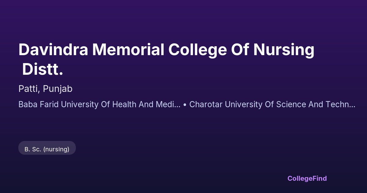 davindra memorial college of nursing distt.