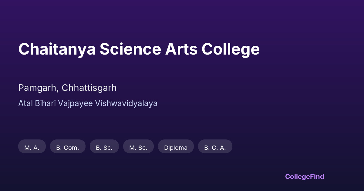 chaitanya science arts college