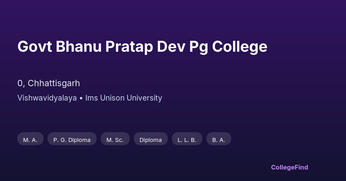 govt bhanu pratap dev pg college
