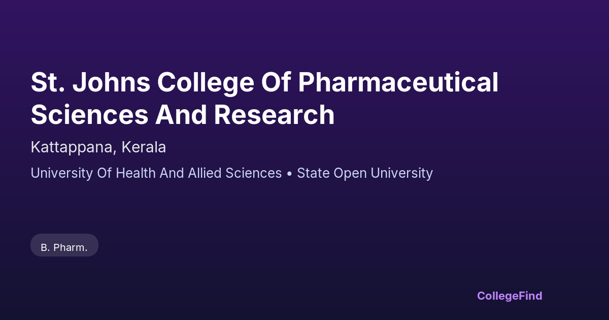 st. johns college of pharmaceutical sciences and research