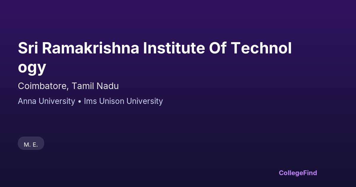 sri ramakrishna institute of technology