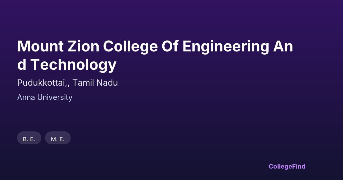 mount zion college of engineering and technology