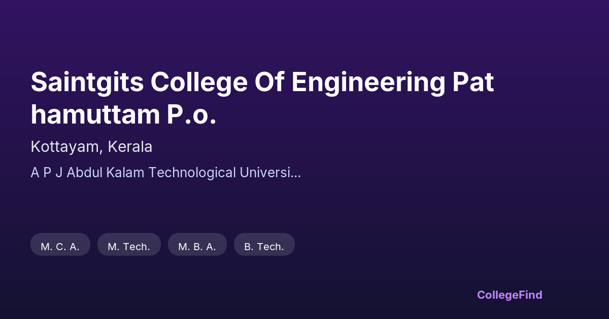 saintgits college of engineering pathamuttam p.o.