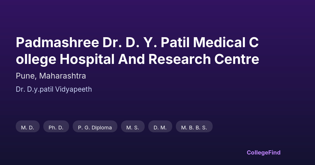 padmashree dr. d. y. patil medical college hospital and research centre